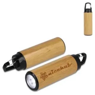 Bamboo Flashlight with clip - LT93322 (gadzety reklamowe)